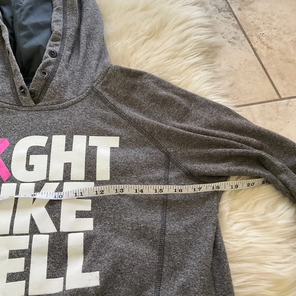 Adidas Ultimate Gray Hoodie "Fight Like Hell" Cancer Small - Picture 8 of 9